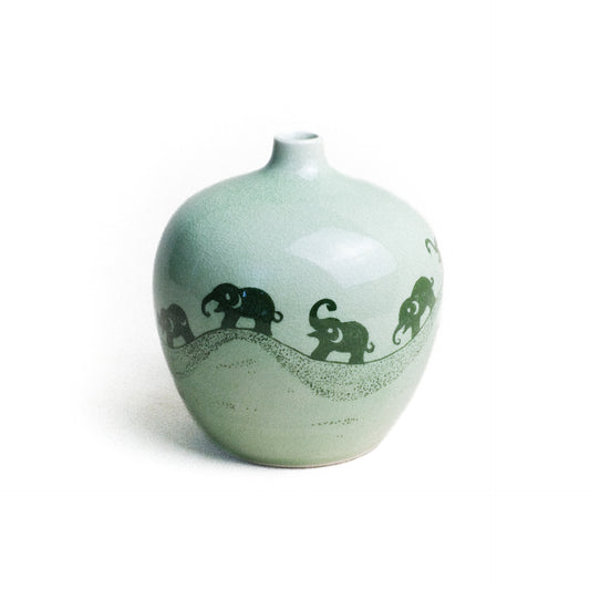 แจกัน หลอดไฟ ลายช้าง