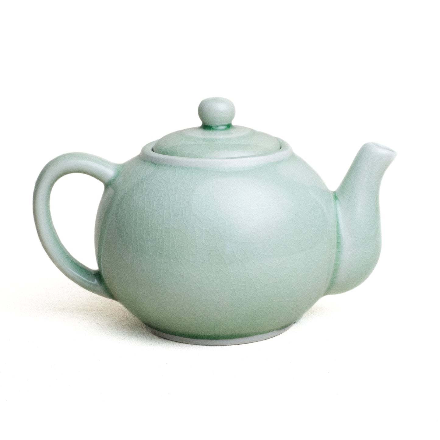 Tea Pot, round, Green Glaze.