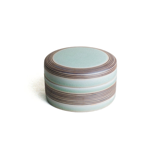 Ceramic Box, Paint Seifeng striped pattern.
