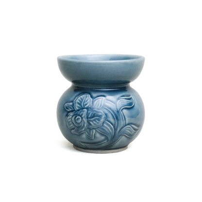 Aromatic Oil Burner, Carved Orchid Pattern