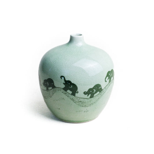 Bulb Vase with Elephant Trail Pattern