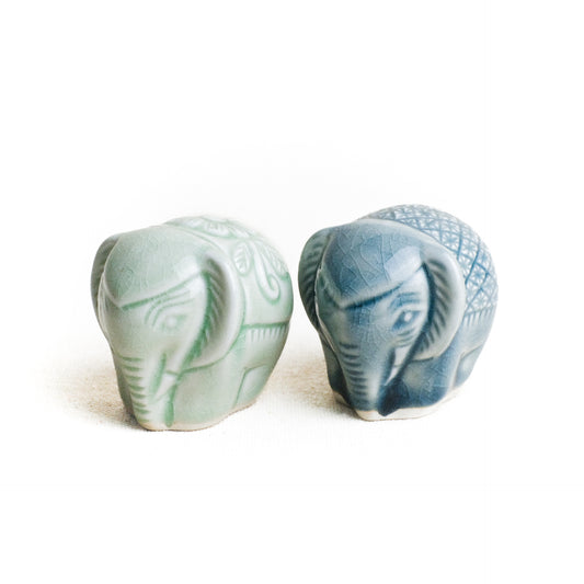 Mini Elephant with Carved Patterns